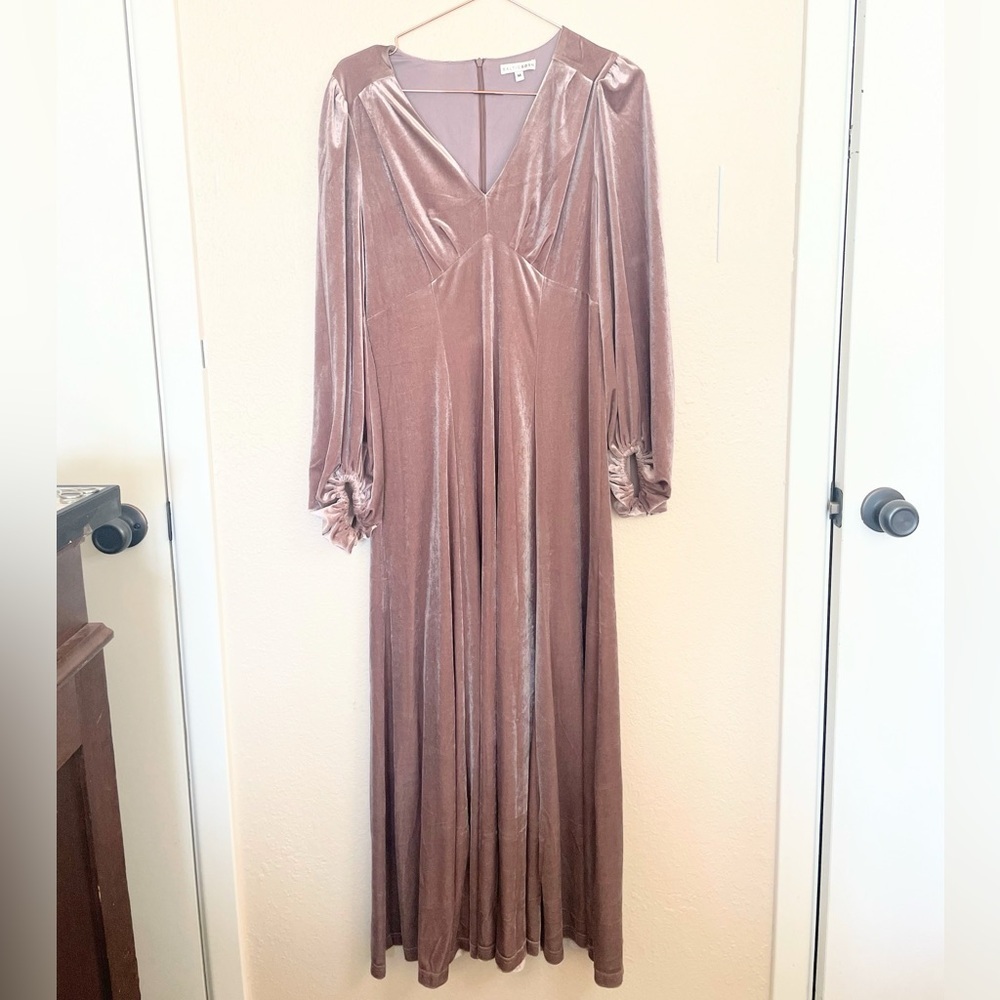 Baltic Born Erika Velvet Maxi Dress Romantic Mauve Size M